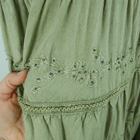 Vintage Renaissance Faire Dress Medieval 90s Size 6 Castlecore Tiered Midi - Picture 8 of 11